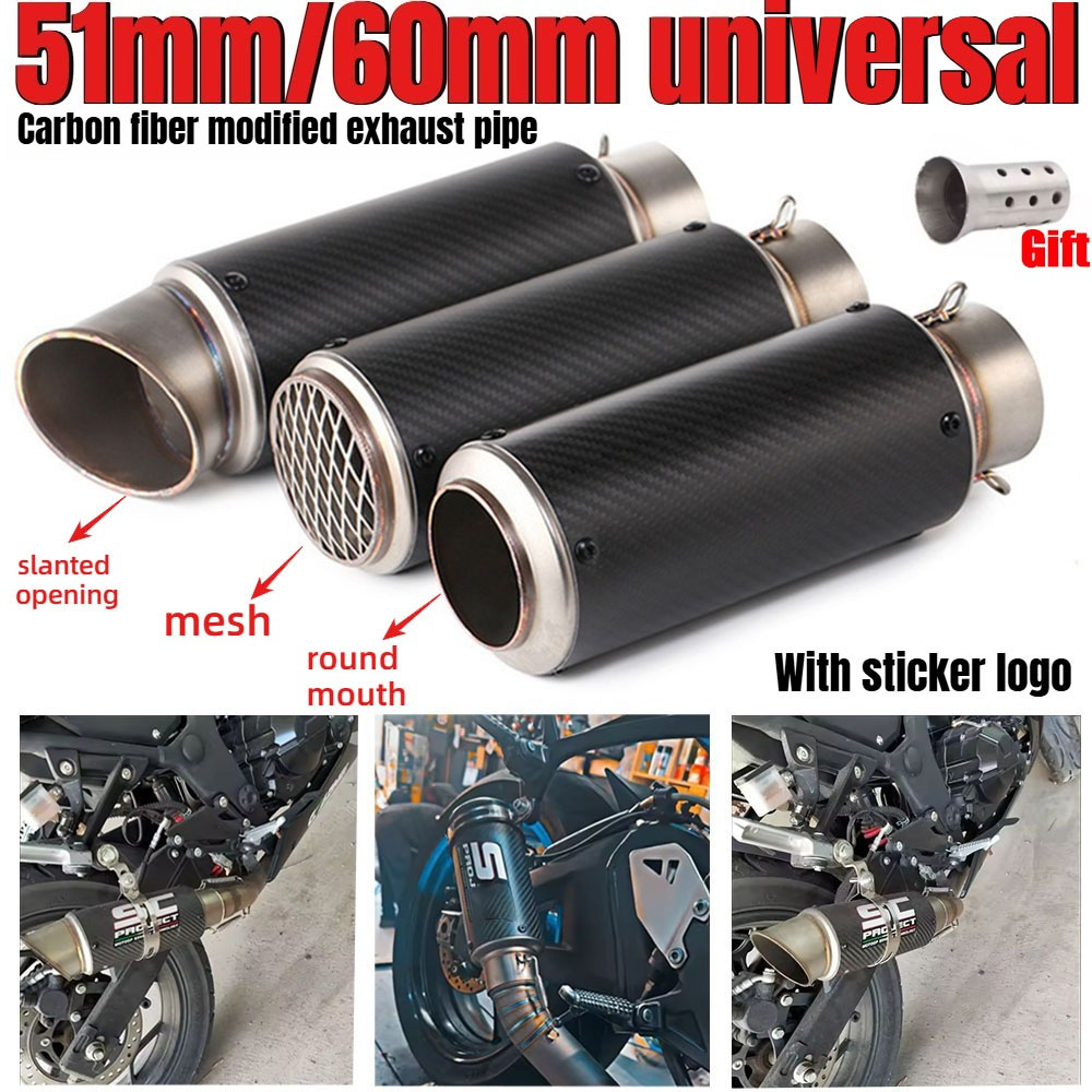 Exhaust Muffler Stainless Steel Universal - Universal 51mm/60mm modified SC motorcycle exhaust