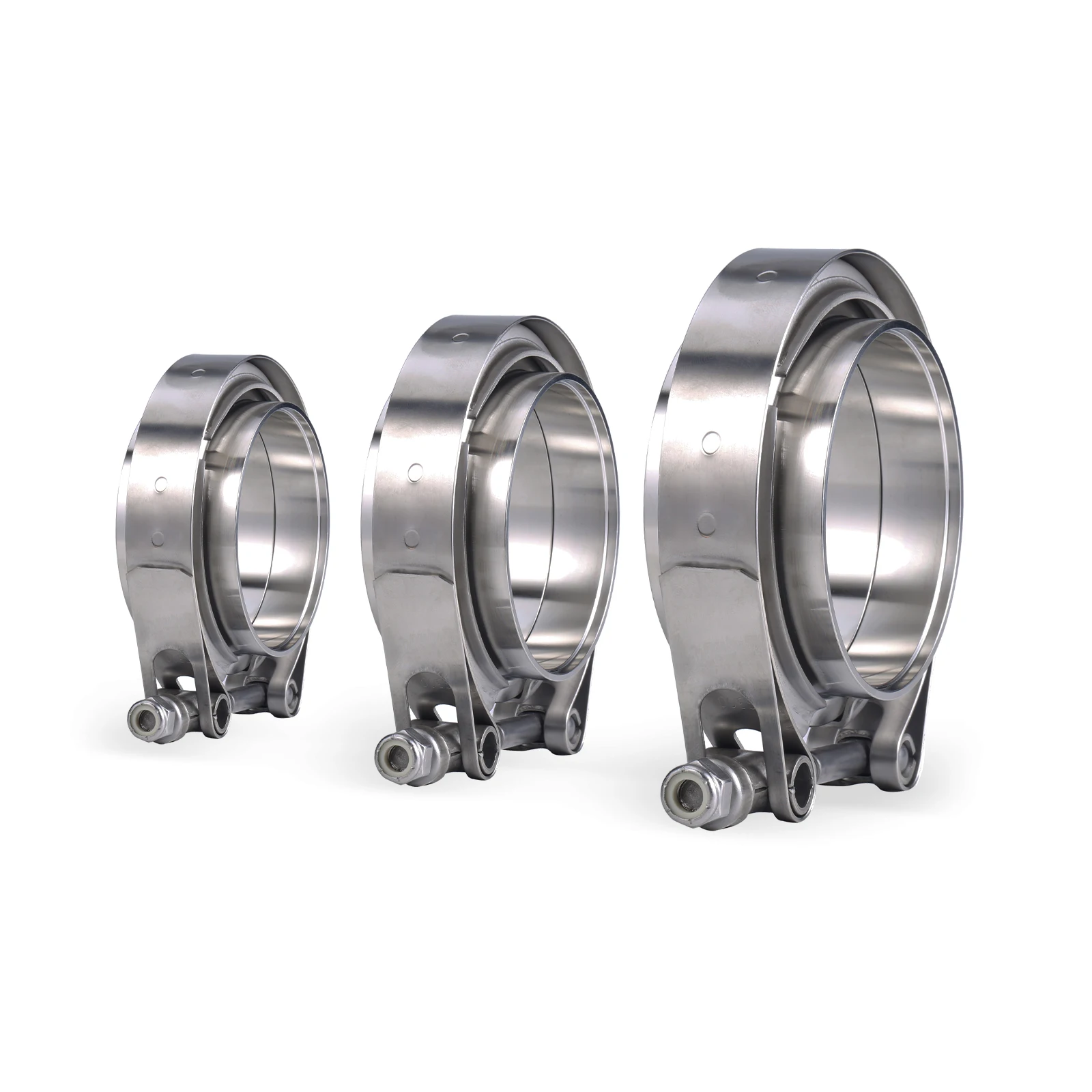 Exhaust V Band Clamp Flange Kit Stainless - 304 Stainless Steel 2