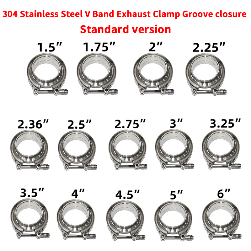 Exhaust V Band Clamp Flange Kit Stainless - 304 Stainless Steel 2