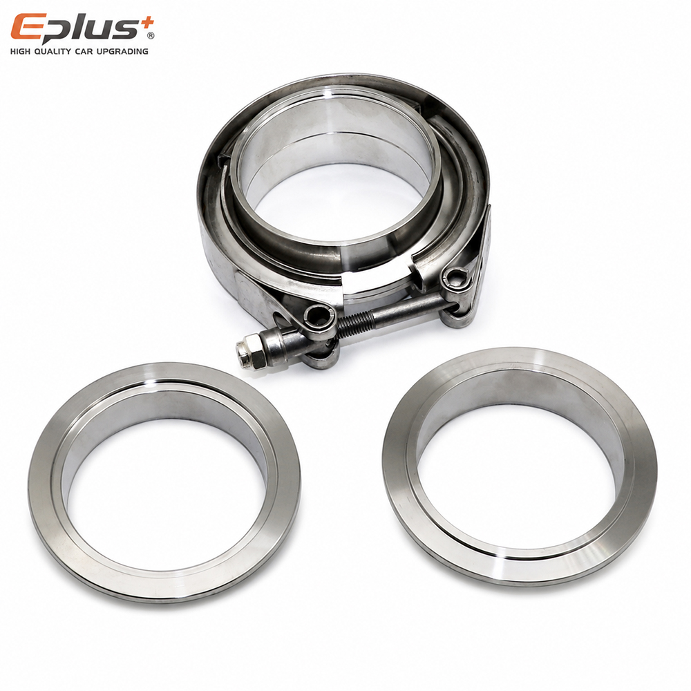 Exhaust V Band Clamp Flange Kit Stainless - Universal 304 Stainless Steel V Band