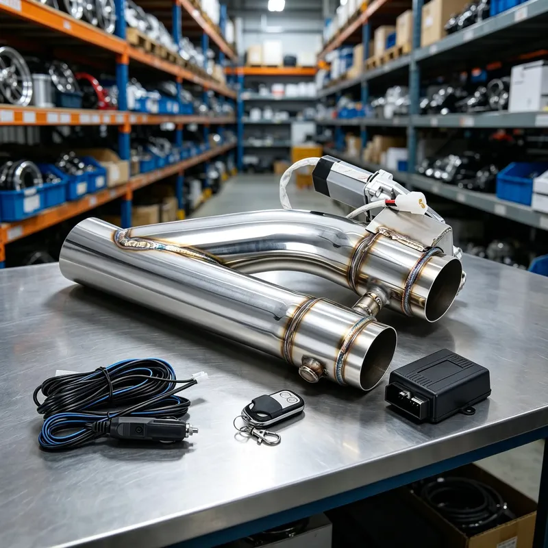 Dual Exhaust Cutout Valve Y Pipe Stainless - LK Upgraded Electric Dual Exhaust Cutout