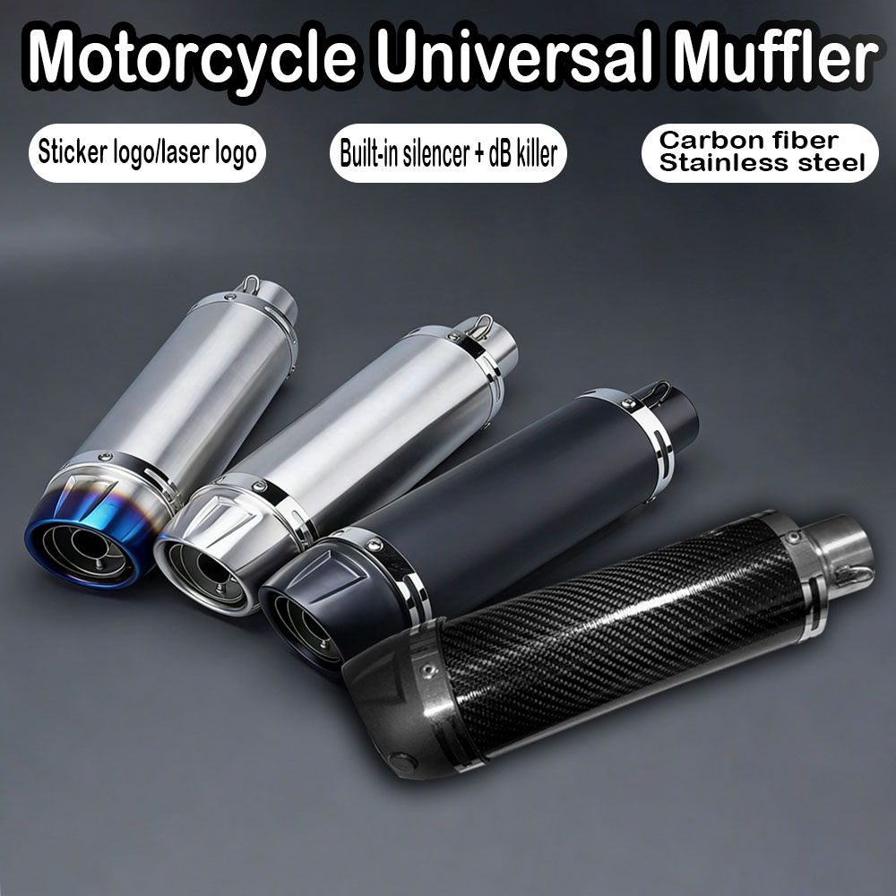Exhaust Muffler Stainless Steel Universal - 51mm Universal Motorcycle Exhaust Muffler Pipe