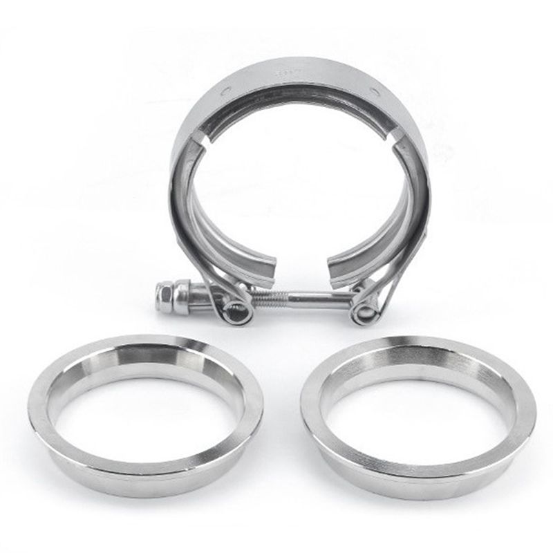 Exhaust V Band Clamp Flange Kit Stainless - V-Band Clamp Flange Kit 2.5 Inch