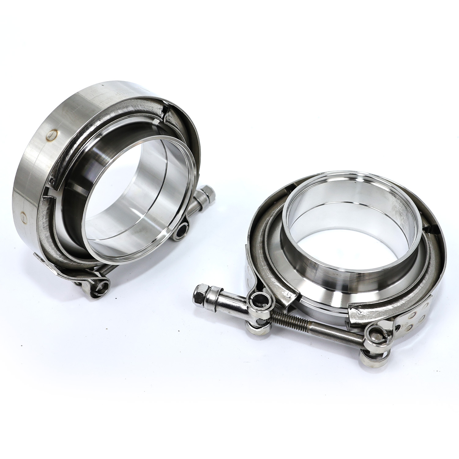 Exhaust V Band Clamp Flange Kit Stainless - Universal 304 Stainless Steel Quick Release