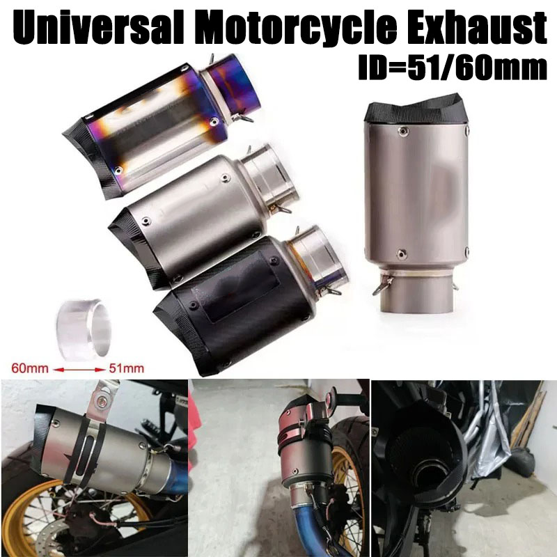 Exhaust Muffler Stainless Steel Universal - Universal AR 51mm 60mm Carbon Fiber