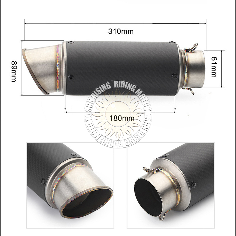 51mm/60mm motorcycle universal - Exhaust Muffler Stainless Steel Universal review and price
