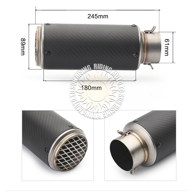 51mm/60mm motorcycle universal - Exhaust Muffler Stainless Steel Universal review and price