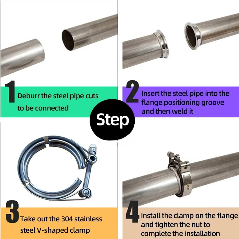 304 Stainless Steel Quick Rele - Exhaust V Band Clamp Flange Kit Stainless review and price