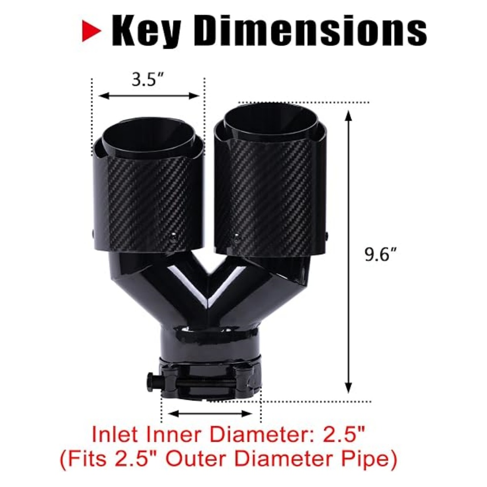 Carbon Fiber Exhaust Tip Dual  - Exhaust Tips Dual Outlet Carbon Fiber 63Mm review and price