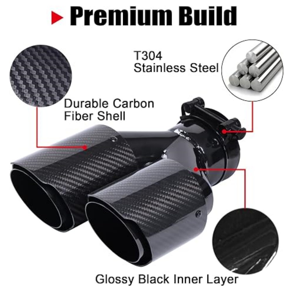 Carbon Fiber Exhaust Tip Dual  - Exhaust Tips Dual Outlet Carbon Fiber 63Mm review and price