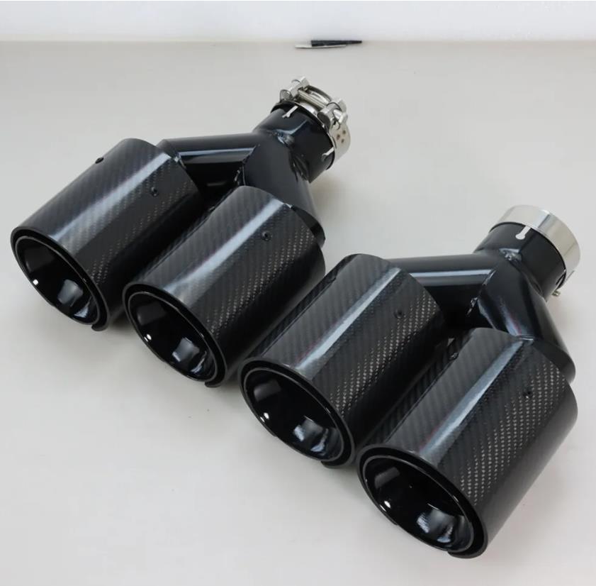 63mm Inlet 101mm Outlet Univer - Exhaust Tips Dual Outlet Carbon Fiber 63Mm review and price