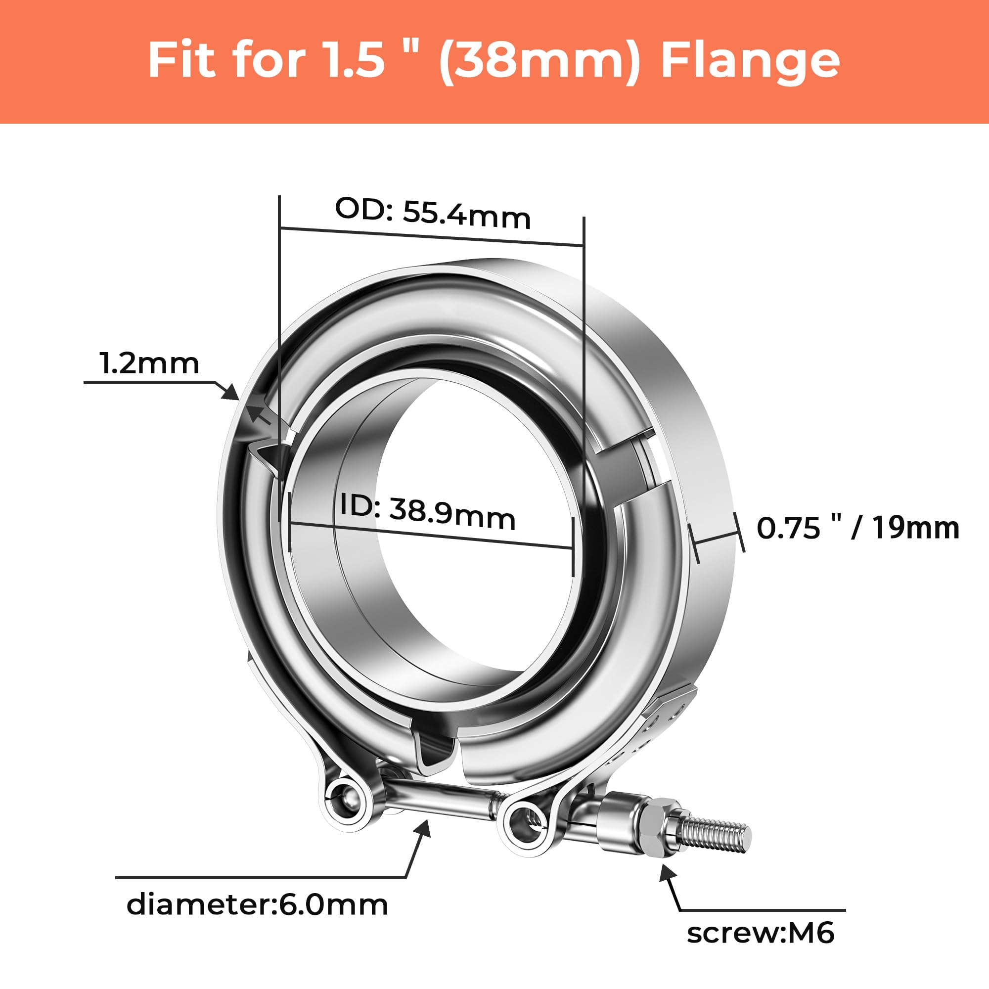 V Band Clamp With Male Female  - Exhaust V Band Clamp Flange Kit Stainless review and price