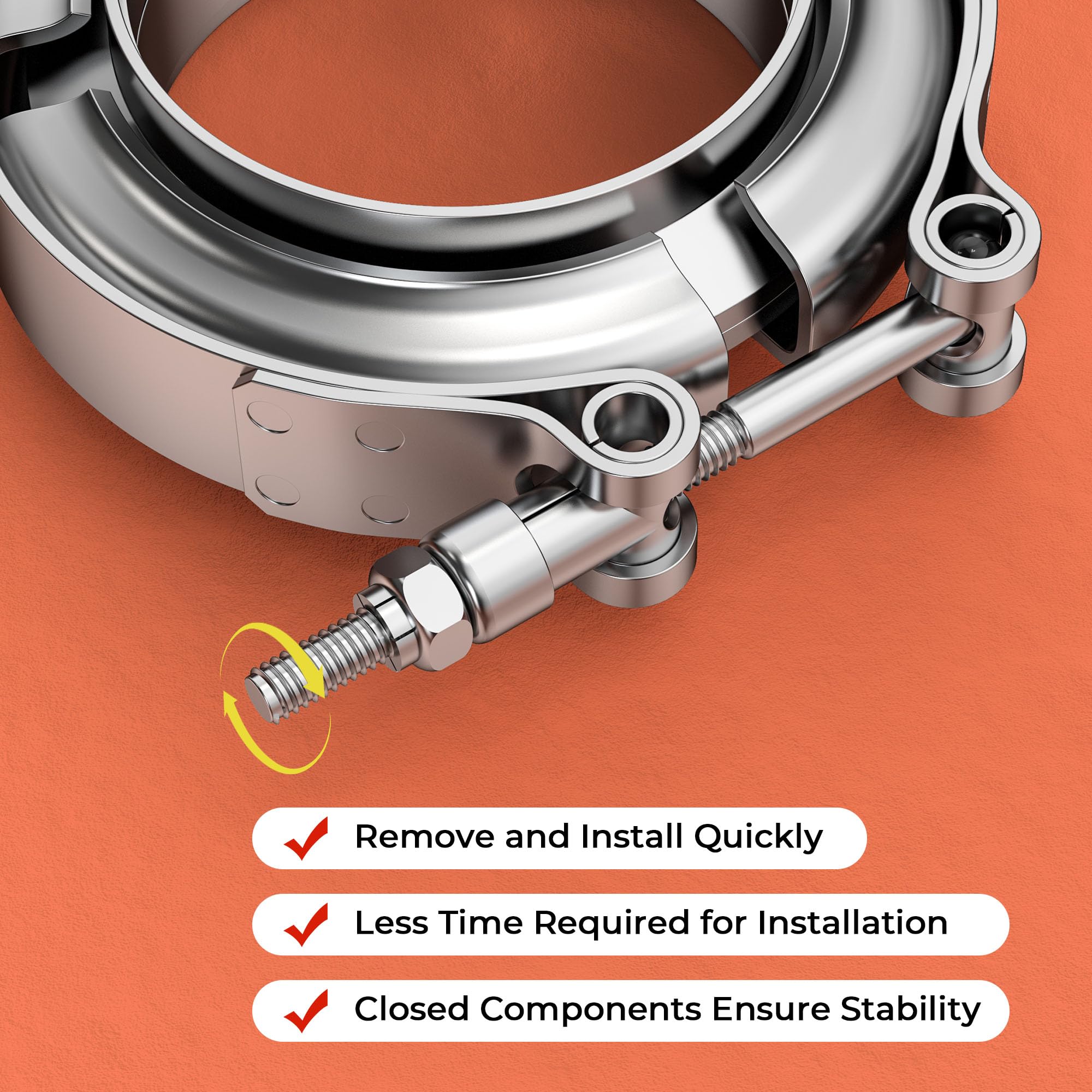 V Band Clamp With Male Female  - Exhaust V Band Clamp Flange Kit Stainless review and price