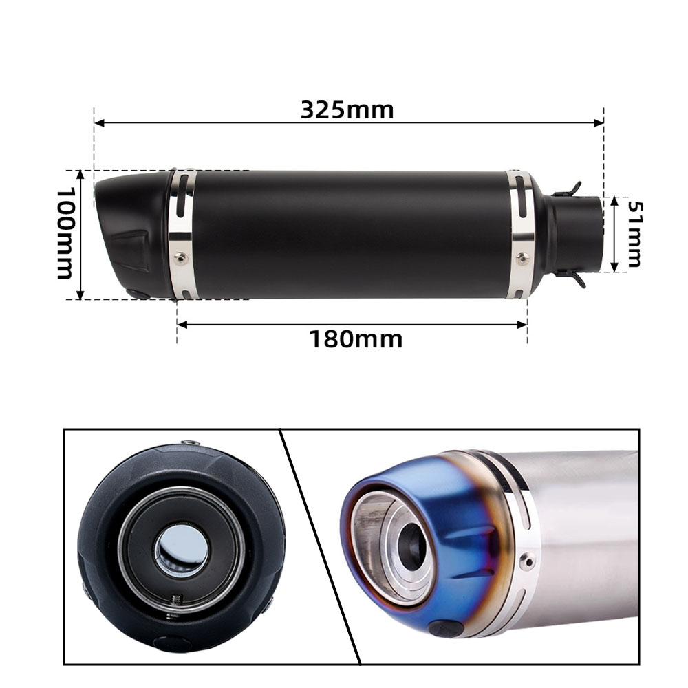51mm Universal Motorcycle Exha - Exhaust Muffler Stainless Steel Universal review and price