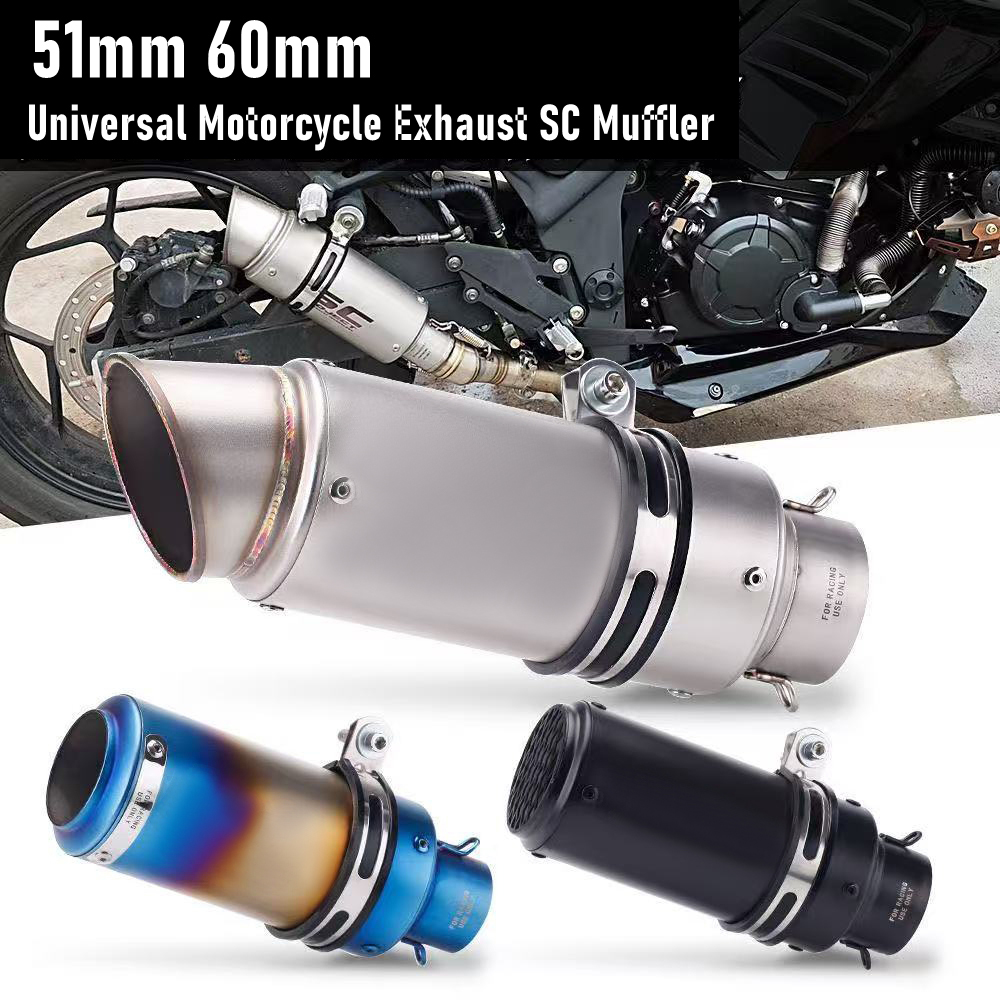 Universal 51mm 60mm Motorcycle - Exhaust Muffler Stainless Steel Universal review and price