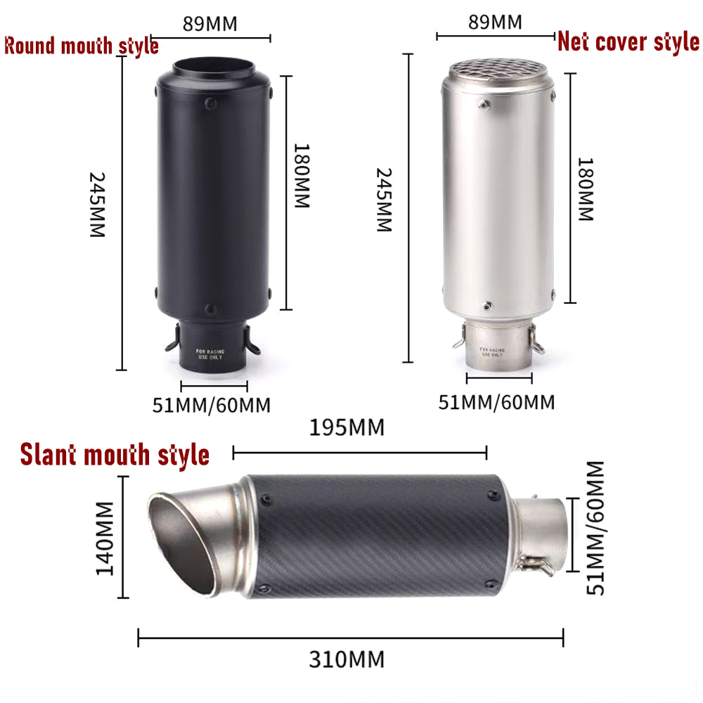 Universal 51mm 60mm Motorcycle - Exhaust Muffler Stainless Steel Universal review and price