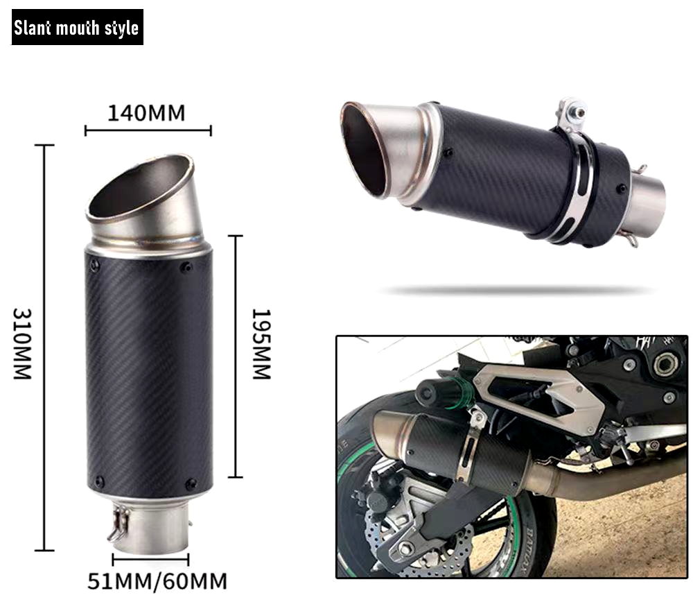 Universal 51mm 60mm Motorcycle - Exhaust Muffler Stainless Steel Universal review and price