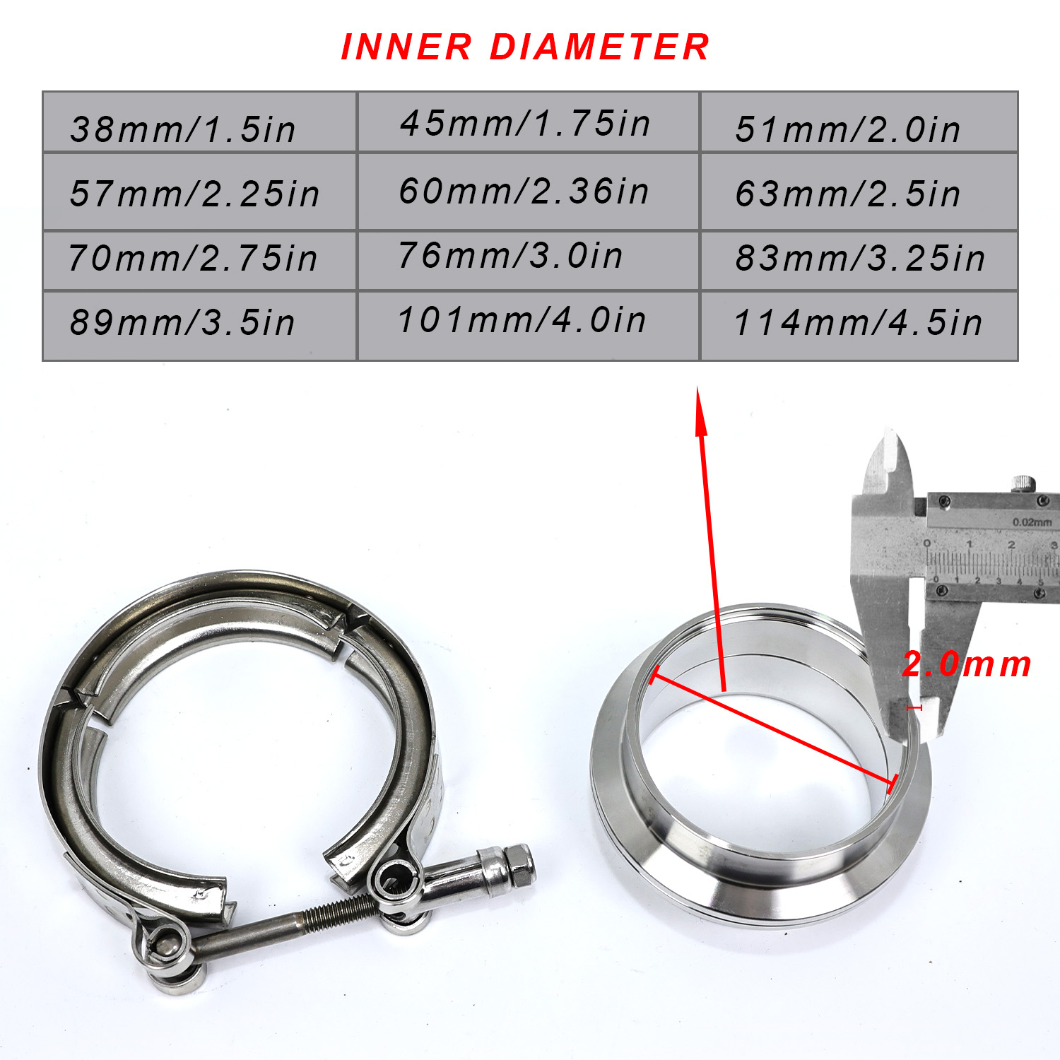 Universal 304 Stainless Steel  - Exhaust V Band Clamp Flange Kit Stainless review and price