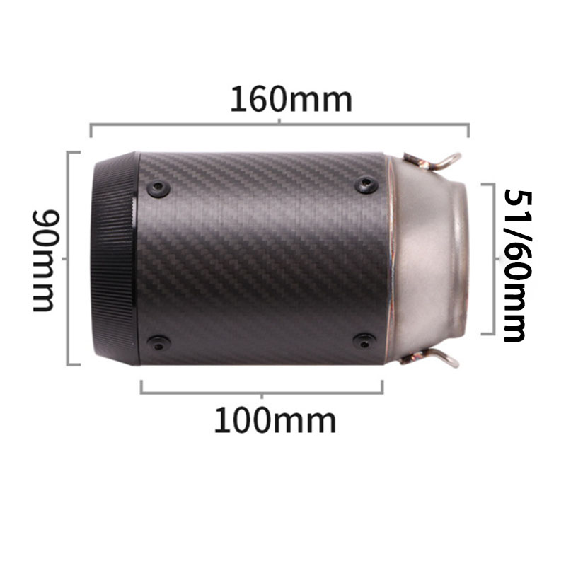 Universal AR 51mm 60mm  Carbon - Exhaust Muffler Stainless Steel Universal review and price